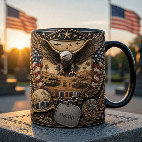 Gulf War Veteran Mug Personalized Ceramic Coffee Mug Honor Duty Freedom Gift