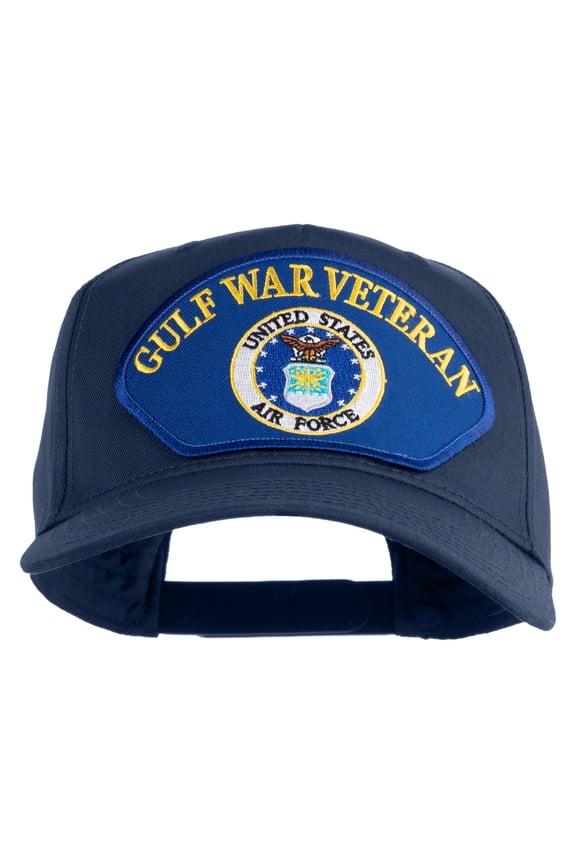 Gulf War Veteran USAF Blue Patched Solid Cotton Twill 5 Panel Prostyle Snap Cap - Navy OSFM