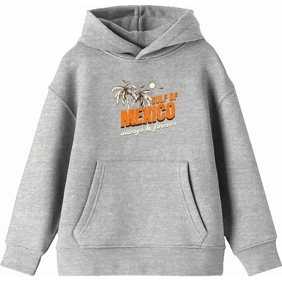 Gulf of Mexico Always & Forever Youth Heather Gray Long Sleee Hoodie-Small