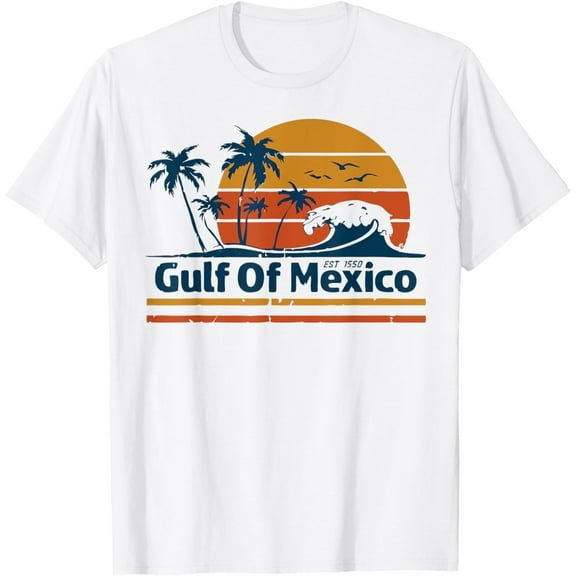 Gulf of Mexico Est 1550 Forever Retro Vintage Beach Mens T-Shirt