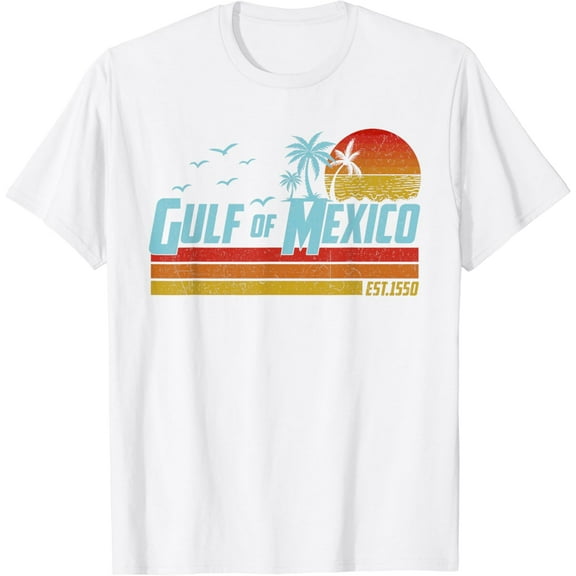 Gulf of Mexico Est 1550 Retro Vintage Beach T-Shirt