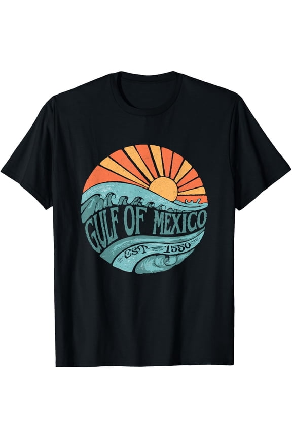 Gulf of Mexico Est 1550 Tee Retro Vintage Beach T-Shirt