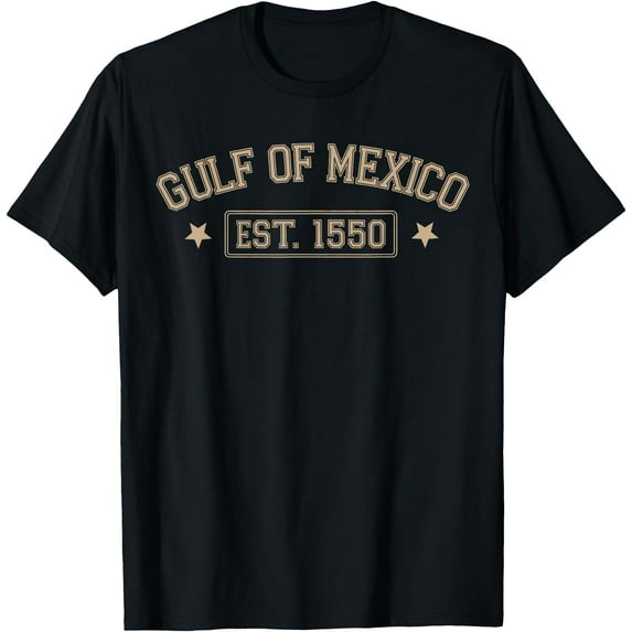 Gulf of Mexico Forever Retro Vintage Beach Mens Women T-Shirt,Black tee