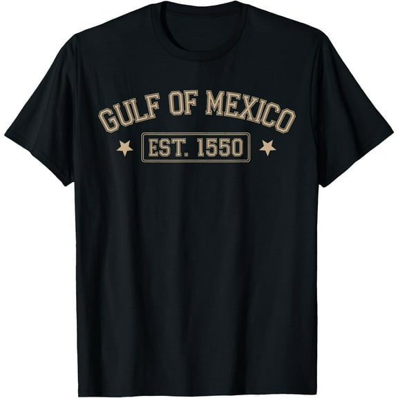 Gulf of Mexico Forever Retro Vintage Beach Mens Women T-Shirt,Black tee