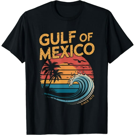Gulf of Mexico Since 1672 Retro Vintage Gulf of Mexico T-Shirt,Black tee