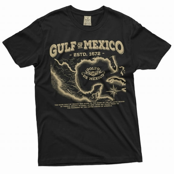 Gulf of Mexico T-shirt origin of Gulf of Mexico history men's tee shirt