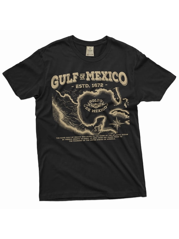 Gulf of Mexico T-shirt origin of Gulf of Mexico history men's tee shirt