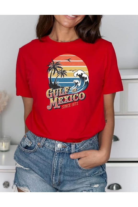 Gulf of Mexico Unisex Softstyle T-Shirt, Ocean Beach Tee, Coastal Vacation Apparel, Sea Lover Gift, Beach Trip Shirt