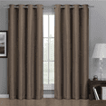 thumbnail image 1 of Gulfport Faux Linen Blackout Weave Grommet Window Curtain Panels (Single Panel)- 52x63 - Taupe, 1 of 4