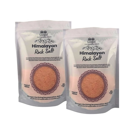 Gulgul Himalayan Pink Salt Fine 2-Pack Bundle (4 lbs Total) - Buy One Get One 50% Off - Pure Natural Mineral Salt for Cooking & Baking