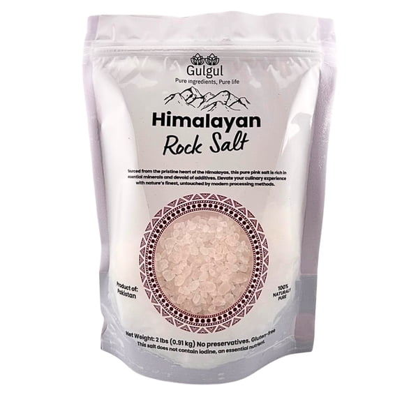 Gulgul Himalayan White Salt Coarse Grain 2 lbs - Pure Natural Gourmet Cooking Salt, Mineral Rich Sea Salt Alternative for Grinder & Seasoning