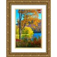 thumbnail image 1 of Gulin, Sylvia 11x14 Gold Ornate Wood Framed with Double Matting Museum Art Print Titled - USA-New Hampshire-Franconia-small lake surrounded by Fall color of Maple-White Birch-and American B, 1 of 4