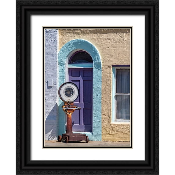 Gulin, Sylvia 14x18 Black Ornate Wood Framed with Double Matting Museum Art Print Titled - USA-Washington State-Pomeroy Colorful old building with arched windows and doorway with scale