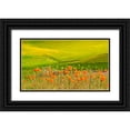 thumbnail image 1 of Gulin, Sylvia 18x12 Black Ornate Wood Framed with Double Matting Museum Art Print Titled - USA-Washington State-Palouse red poppies and yellow canola with landscape of wheat fields, 1 of 4