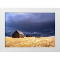 thumbnail image 1 of Gulin, Sylvia 18x14 White Modern Wood Framed Museum Art Print Titled - USA-Idaho-Highway 36-Liberty storm passing over old wooden barn, 1 of 4