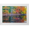 thumbnail image 1 of Gulin, Sylvia 18x14 White Modern Wood Framed Museum Art Print Titled - USA-New England-Maine-Lake with Fall colors reflected in calm water, 1 of 4