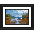 thumbnail image 1 of Gulin, Sylvia 24x17 Black Ornate Wood Framed with Double Matting Museum Art Print Titled - USA-New England-Maine-Acadia National Park and Jordon Pond on very calm Autumn day, 1 of 4