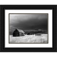 thumbnail image 1 of Gulin, Sylvia 24x19 Black Ornate Wood Framed with Double Matting Museum Art Print Titled - USA-Idaho-Highway 36-Liberty storm passing over old wooden barn, 1 of 4