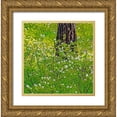 thumbnail image 1 of Gulin, Sylvia 26x27 Gold Ornate Wood Framed with Double Matting Museum Art Print Titled - USA-Washington State-Leavenworth white flowering bush amongst Ponderosa Pine, 1 of 4