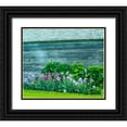thumbnail image 1 of Gulin, Sylvia 30x26 Black Ornate Wood Framed with Double Matting Museum Art Print Titled - USA-Washington State-Kamiak Butte-Palouse Bearded Iris along side a wooden barn, 1 of 4