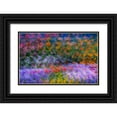 thumbnail image 1 of Gulin, Sylvia 32x22 Black Ornate Wood Framed with Double Matting Museum Art Print Titled - USA-Washington State-Pacific Northwest-Sammamish colorful flowers and blue picket fence, 1 of 4