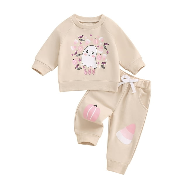 GuliriFei Toddler Baby Boy Girl Halloween Outfit Ghost Print Long