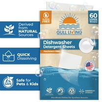 Gull Living Fragrance-Free Dishwasher Detergent Sheets 30 Count, 60 Loads