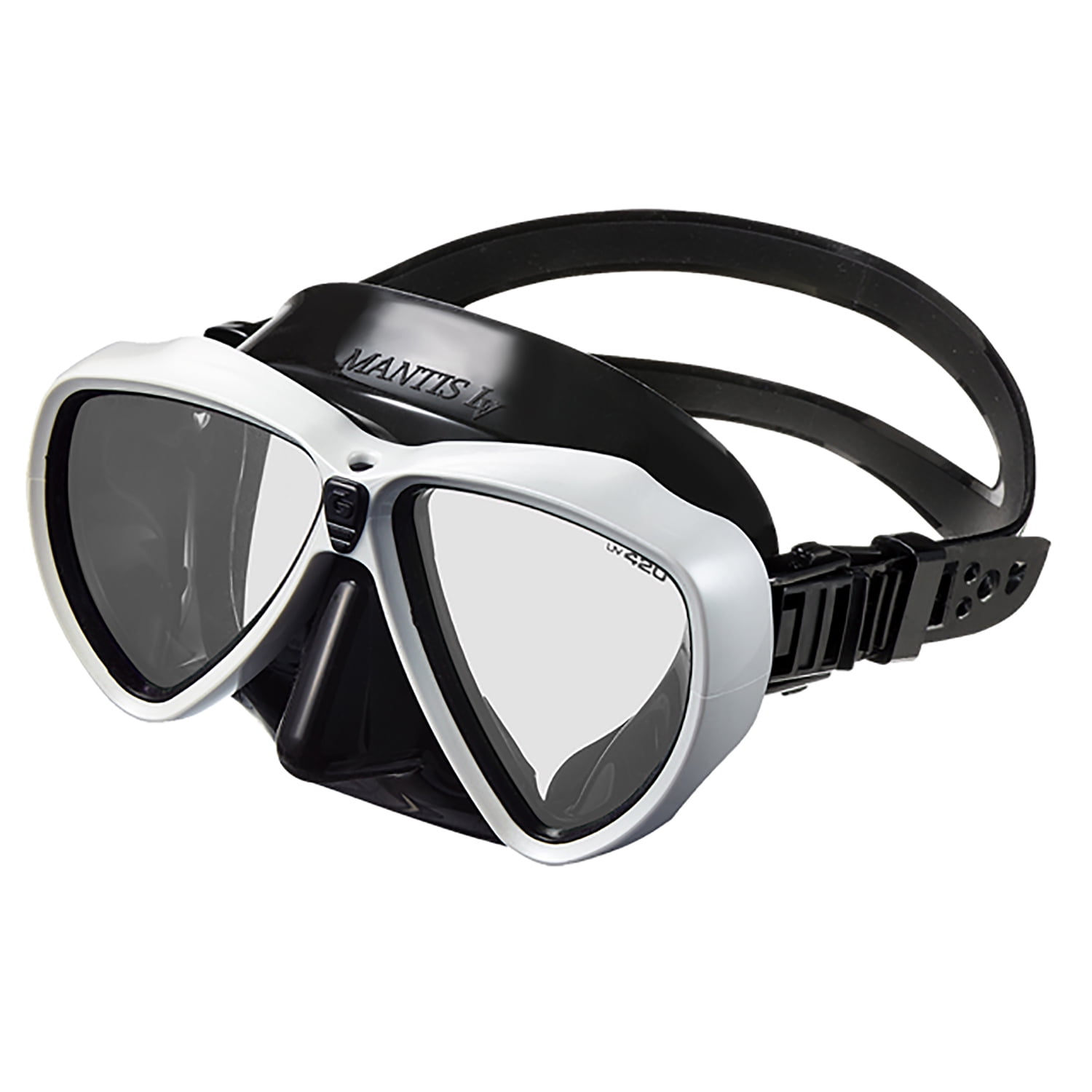 Gull Mantis LV RX Nearsighted Black/Glass White Dive Mask, RX-1.5 