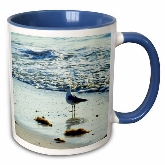 3drose, Gull N Ocean Waves, 11oz Two-tone Blue Mug
