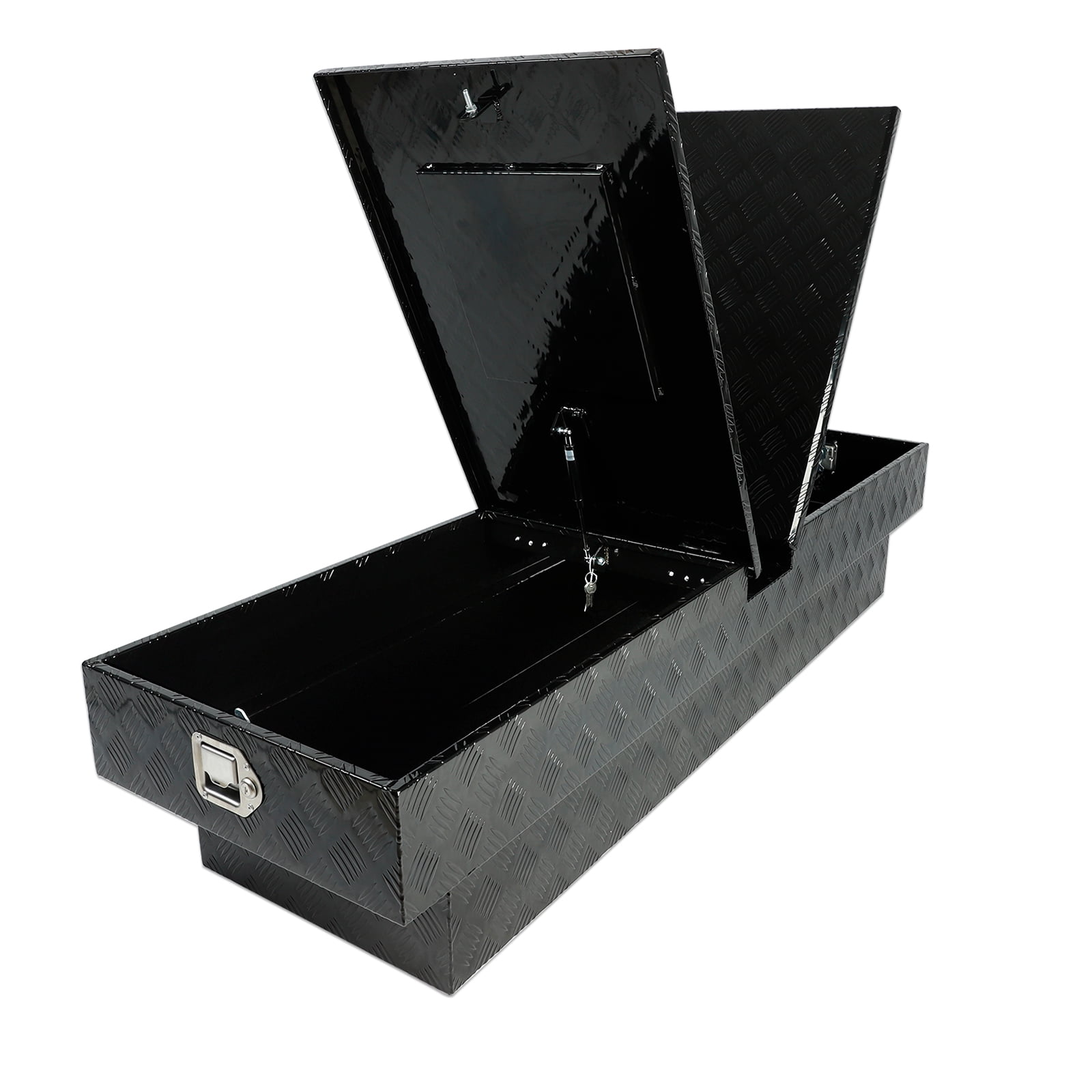 Gull Wing Crossover Truck Tool Box, 70"X20"X13" Aluminum Pickup Truck Bed Waterproof Tool Box Trailer Storage Organizer w/Lock & Key