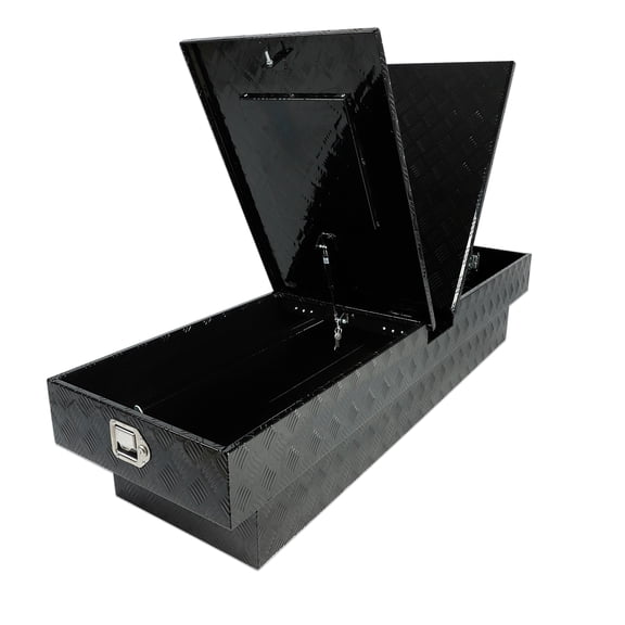 Gull Wing Crossover Truck Tool Box, 70"X20"X13" Aluminum Pickup Truck Bed Waterproof Tool Box Trailer Storage Organizer w/Lock & Key