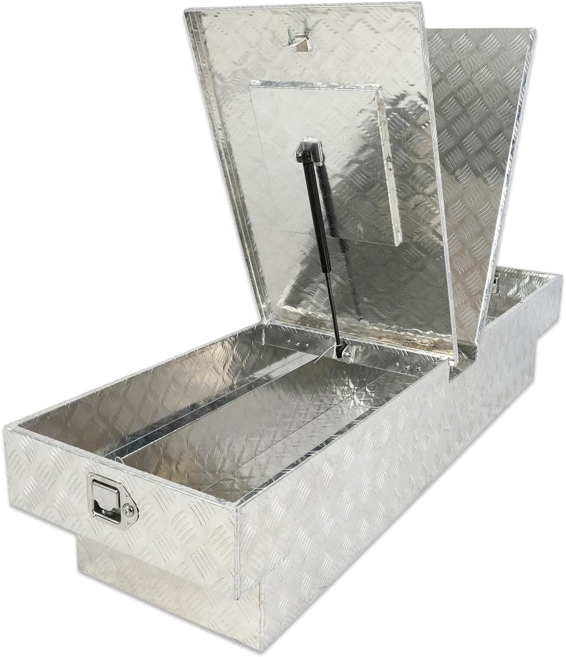 Gull Wing Crossover Truck Tool Box, 70"X20"X13" Aluminum Pickup Truck Bed Waterproof Tool Box Trailer Storage Organizer w/Lock & Key