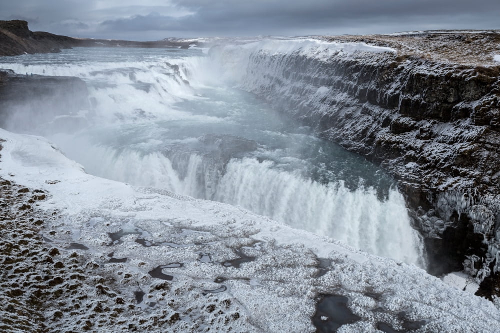 Gullfoss Waterfall (Golden Falls) Iceland Canvas Art - Panoramic Images (36 x 12)