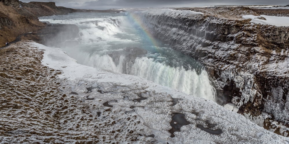 Gullfoss Waterfall (Golden Falls) Iceland Canvas Art - Panoramic Images (9 x 27)
