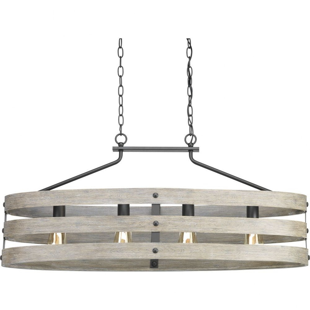 Gulliver Graphite and Weathered Gray 4-Light Linear Chandelier