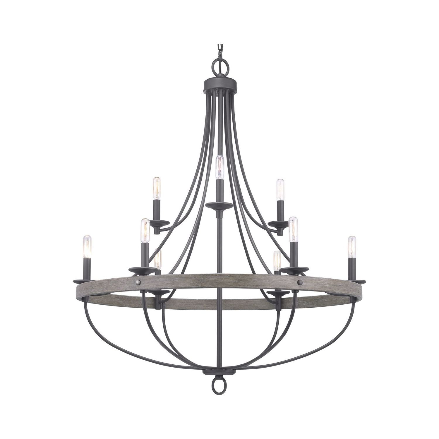 Gulliver Graphite Black Two-Tier 9-Light Chandelier