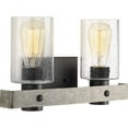 thumbnail image 1 of Gulliver Collection Two-Light Graphite Clear Seeded Glass Coastal Bath Vanity Light, 1 of 4