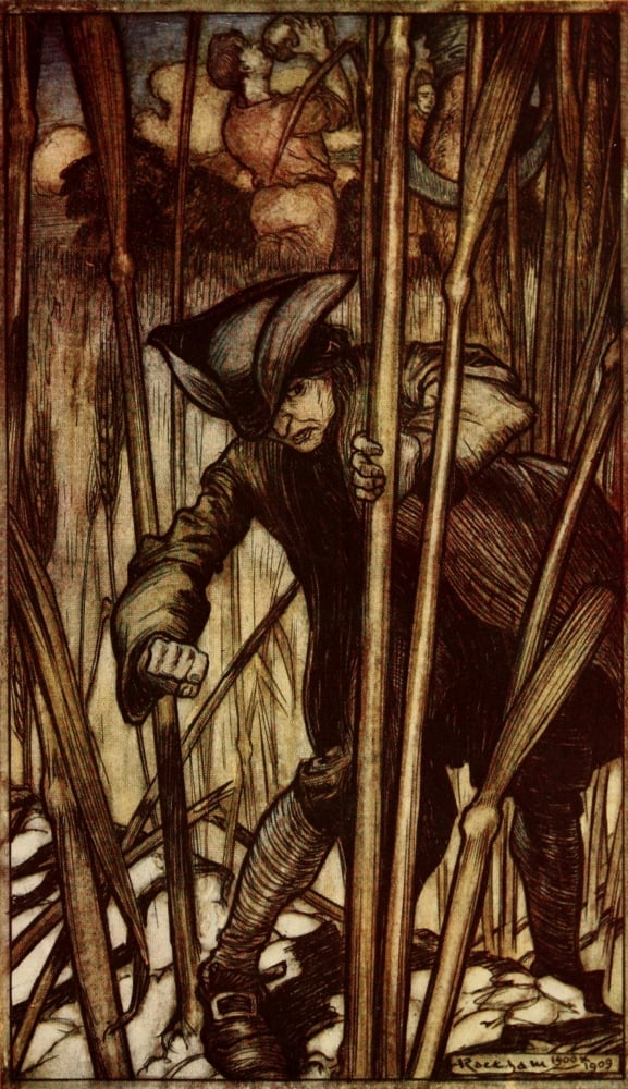Gullivers Travels 1899 Brobdingnagian Reapers Canvas Art - A Rackham (18 x 24)