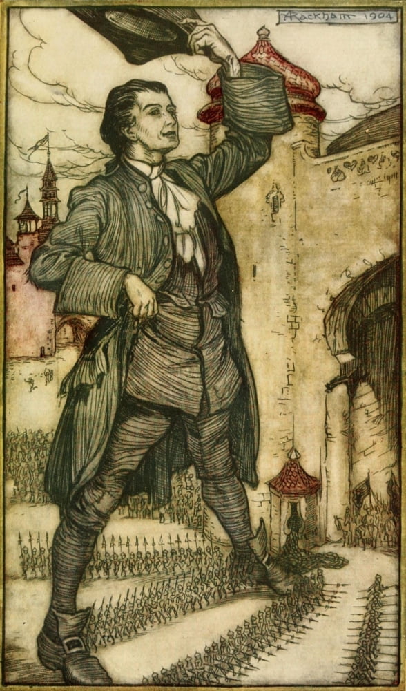 Gullivers Travels 1899 Emperor of Lilliput Canvas Art - A Rackham (18 x 24)