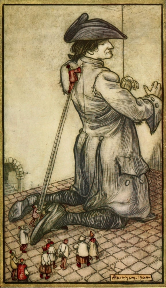 Gullivers Travels 1899 Lilliputian tailors Canvas Art - A Rackham (18 x 24)