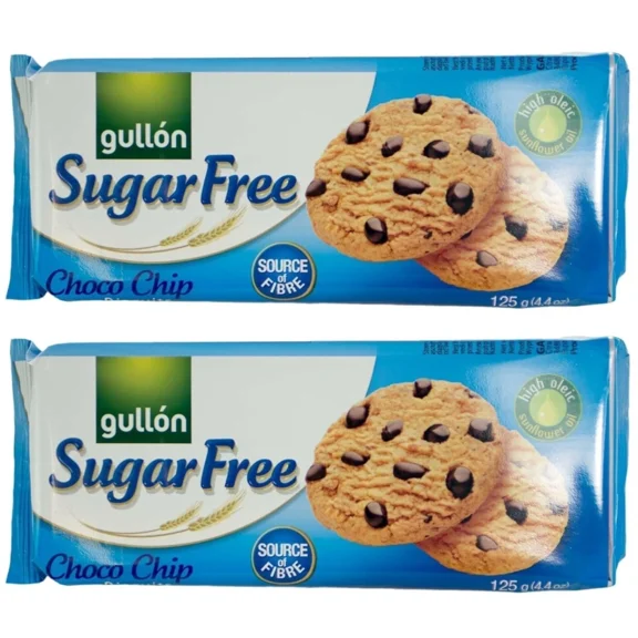 Gullon Cookies Sugar Free Chocolate CHIP 4.4 Oz Pack of 2