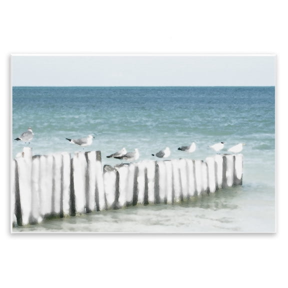 Stupell Industries Gulls Waiting Beach Scene Wall Plaque Art, design by Noah Bay, 10 x 15