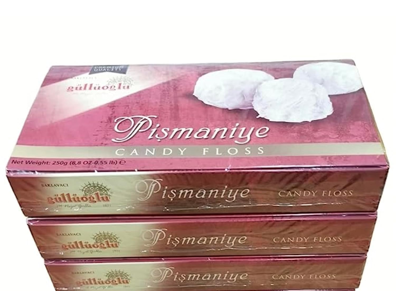 Gulluoglu Candy FlossTurkish Cotton Candy (Plain) 3 Pack, daily fresh