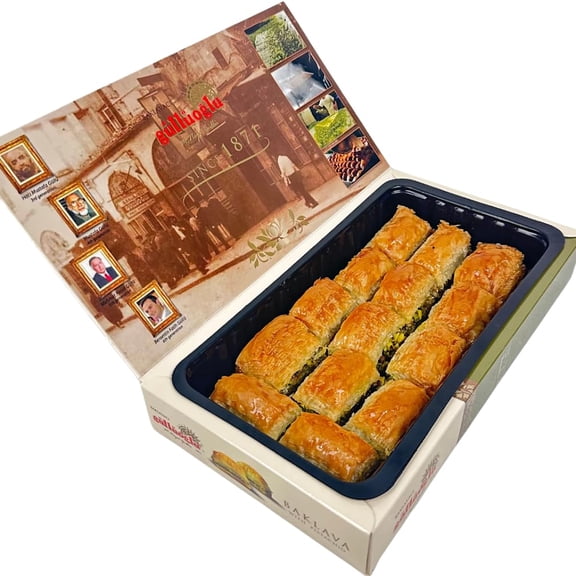 Gulluoglu Turkish Baklava with Pistachio, 1.5 kg (3.3 lb) Approx. 42 Pieces, 3-Pack, Daily Freshly Made in Istanbul, Carefully Packed for Safe Delivery