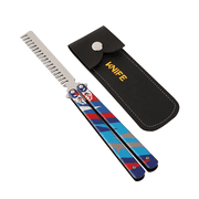 Gullveig Butterfly Knife Comb, Adult, Safe Training Tool, Cosplay Collection, Gamer Gift, Blue