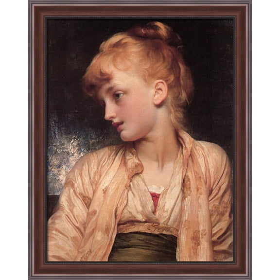 Gulnihal 28x36 Large Walnut Ornate Wood Framed Canvas Art by Frederic Leighton