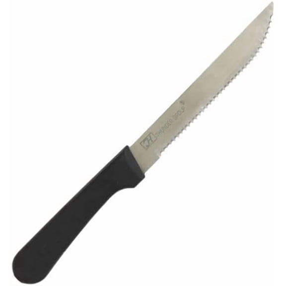 Gulnik (Pack of 12) 5-Inch Serrated Edge Pointed Tip Steak Knives Stainless Steel Blade with Durable Plastic Handles for Restaurants & Food Service
