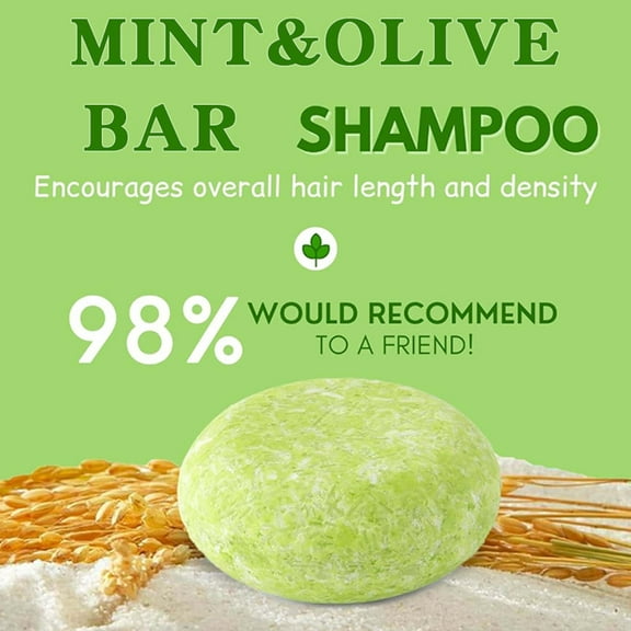 ONLYEOR 2PCS Peppermint Shampoo Soap with Olive Oil Soap for Hair Washing, All Natural Shampoo Bar, Deep Cleansing Hair Shampoo for Fine & Oily Hair 60g