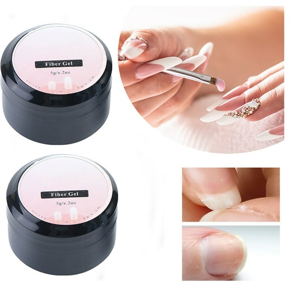 ONLYEOR 2pc Nail Repair Extend Fiber Gel, Nail Fiber Gel, Nail Repair Gel for Broken Cracked Split Weak Nails, Tough Fiber Quick Fix Transparent Repair Gel, for Home Salon Nail DIY Art Manicure 5ML