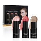 ONLYEOR 3 PCS Makeup Cream Contour Stick Set, Makeup Sticks Set, Contour Stick,Blush Stick, Highlighter Stick & Bronzer Stick & Blush Stick, Long Lasting, Natural Face Contour